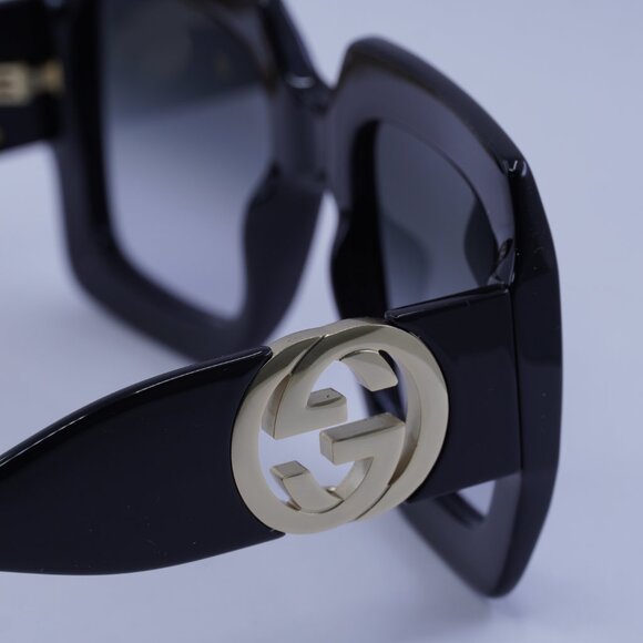 Gucci GG1022S 001 Sunglasses Black Square Frame, Grey Lenses main image 9